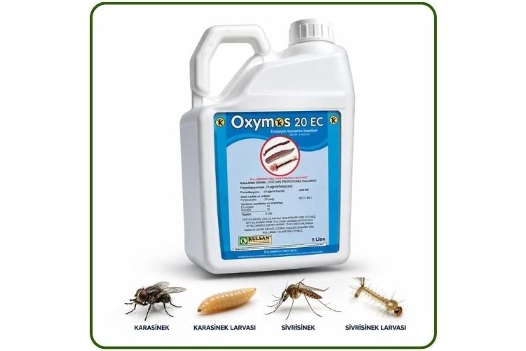 Oxymos 20 EC Larvasit Haşere | Karasinek | Sivrisinek | 5 Litre