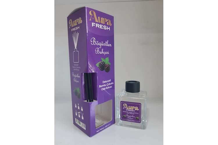 Aura Fresh Bermet Kimya Böğürtlen Bahçesi Bambu Çubuklu Dekoratif Oda Kokusu| 100 Ml