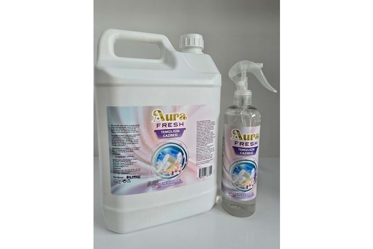 Aura Fresh Bermet Kimya Temizliğin Cazibesi Oda ve Çamaşır Spreyi | 5 Litre+Aura Fresh Bermet Kimya Temizliğin Cazibesi Oda ve Çamaşır Spreyi | 400 Ml