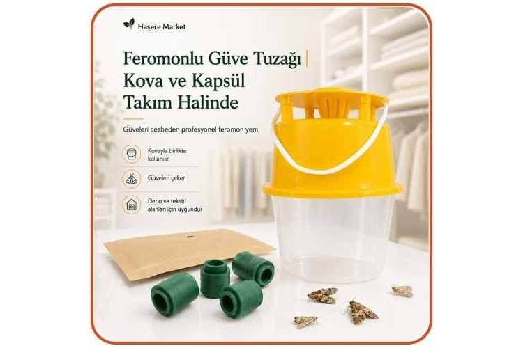 Feremonlu Güve Tuzağı | Kova ve Kapsül Takım Halinde