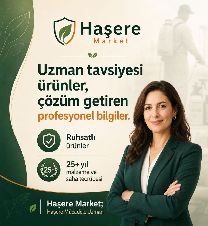 Haşere Market uzman tavsiyesi ürünler, ruhsatlı haşere ilaçları ve profesyonel haşere mücadelesi bilgileri için dikey vitrin görseli.
