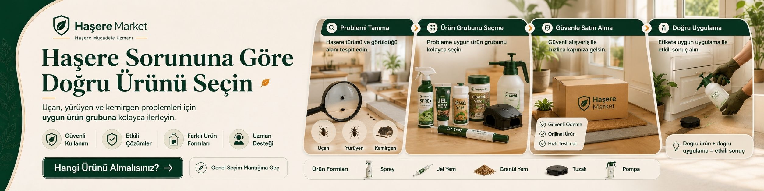 Haşere Market haşere ilaçları kategori vitrini; böcek ilacı, fare zehiri, jel, sıvı, toz, tuzak ve uygulama ekipmanları için doğru ürün seçim rehberi.