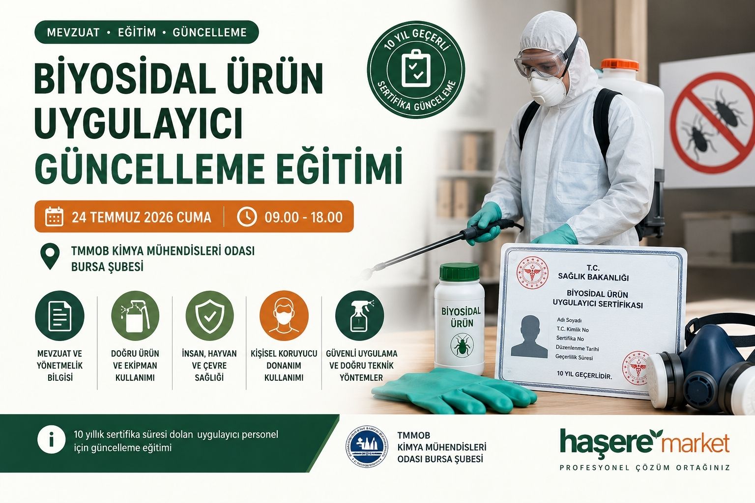 Biyosidal Ürün Uygulayıcı Güncelleme Eğitimi | Bursa 2026