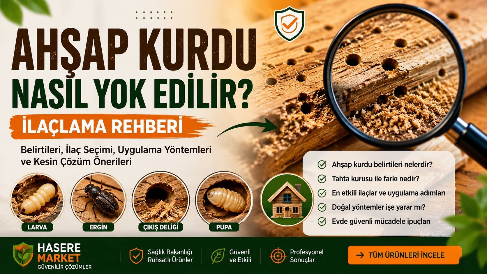 Ahşap Kurdu Nasıl Yok Edilir? İlaçlama Rehberi