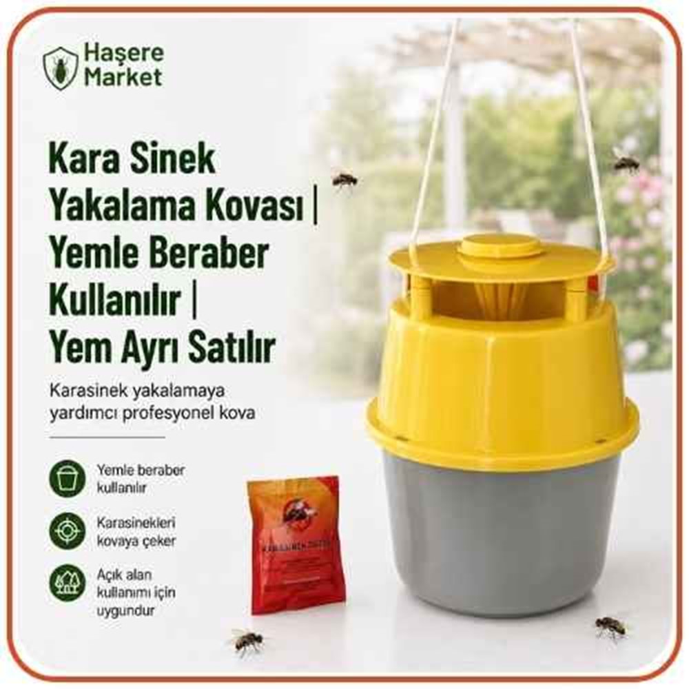 Kara Sinek Yakalama Kovası | Yemle Beraber Kullanılır | Yem Ayrı Satılır