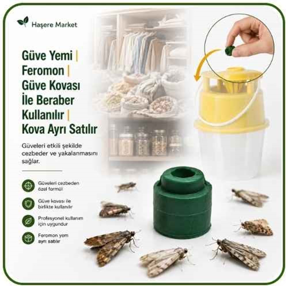 Güve Feromon Kapsülü | Güve Kovası İle Beraber Kullanılır | Kova Ayrı Satılır