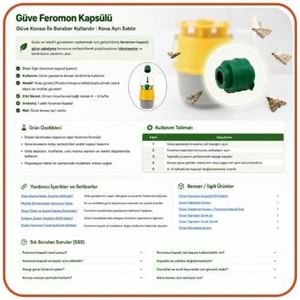 Güve Feromon Kapsülü | Güve Kovası İle Beraber Kullanılır | Kova Ayrı Satılır