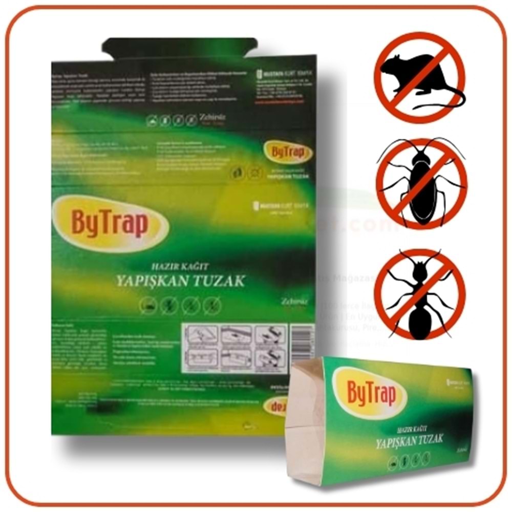 Bytrap Hazır Kağıt Fare ve Böcek Yapışkanı | 1 Pakette 2 Adet