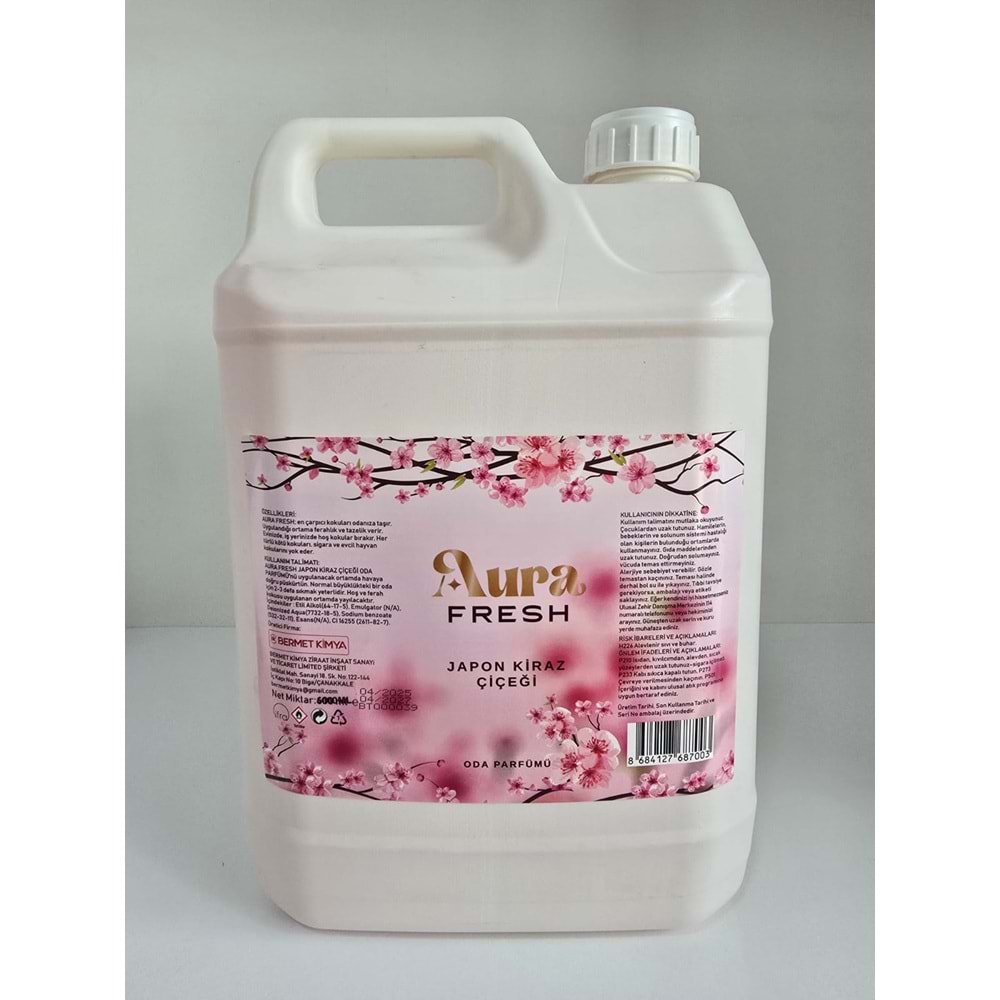 Aura Fresh Bermet Kimya Japon Kiraz Çiçeği Oda Spreyi | 5 Litre