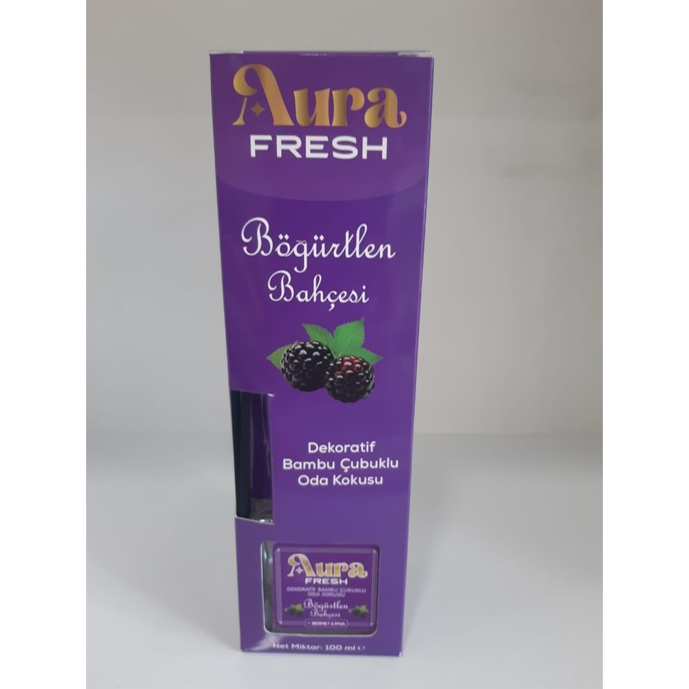 Aura Fresh Bermet Kimya Böğürtlen Bahçesi Bambu Çubuklu Dekoratif Oda Kokusu| 100 Ml