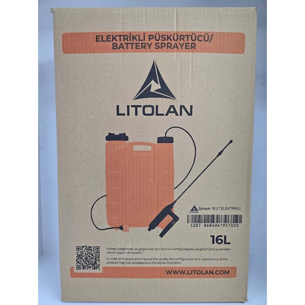 Litolan Akülü-Şarjlı Otomatik Sırt İlaçlama Pompası | 16 Litre