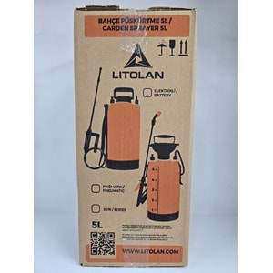 Lıtolan Elektrikli Püskürtücü Şarjlı Otomatik Sırt İlaçlama Pompası |5 Litre