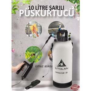 Lıtolan Elektrikli Püskürtücü Şarjlı Otomatik Sırt İlaçlama Pompası | 10 Litre