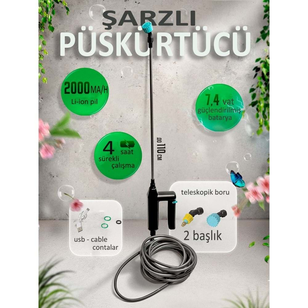 Lıtolan Elektrikli Püskürtücü Şarjlı Otomatik Sırt İlaçlama Pompası | 10 Litre