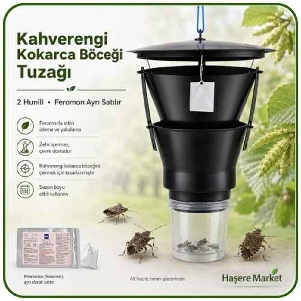 Kahverengi Kokarca Böceği Tuzağı | 2 Hunili | Feromon Ayrı Satılır